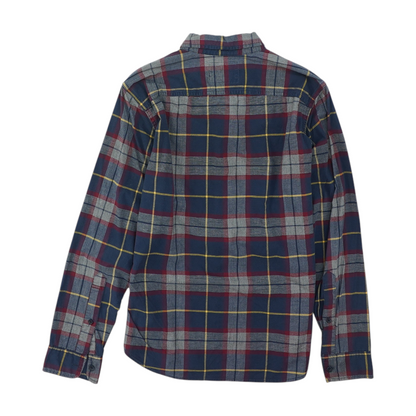 Navy Plaid Long Sleeve Button Down