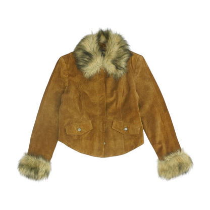 Brown Solid Leather Jacket