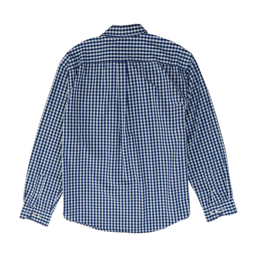 Navy Check Long Sleeve Button Down