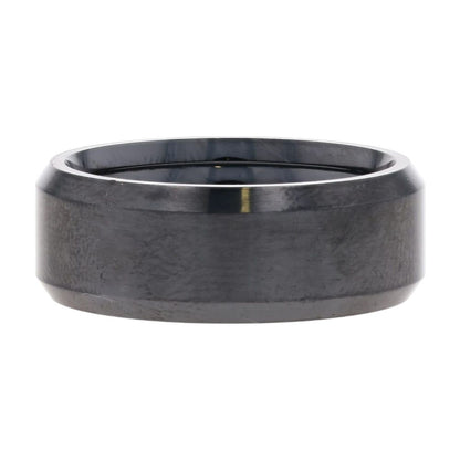 Black Titanium Beveled Wedding Band