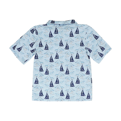 Blue Print Short Sleeve Polo