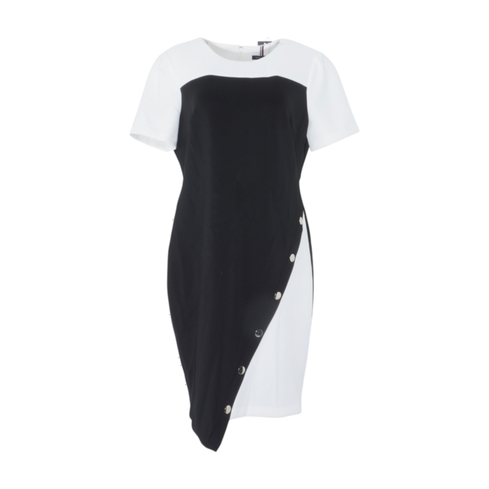 Tommy Hilfiger Black Color Block Midi Dress – Image 1