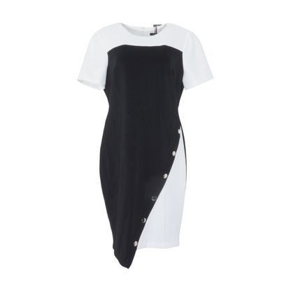 Tommy Hilfiger Black Color Block Midi Dress – Image 1