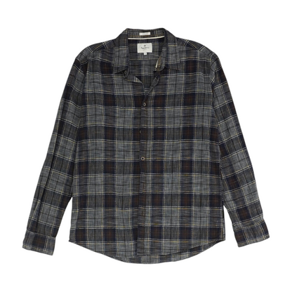 Gray Plaid Long Sleeve Button Down