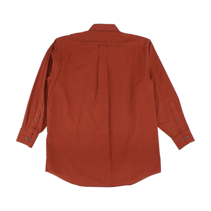 Red Solid Long Sleeve Button Down