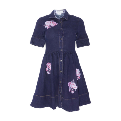 Indigo Floral Mini Dress