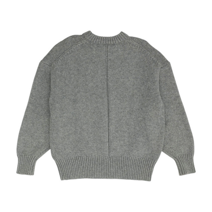 Gray Solid Pullover Sweater