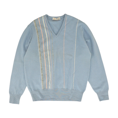 Blue Striped Pullover Sweater