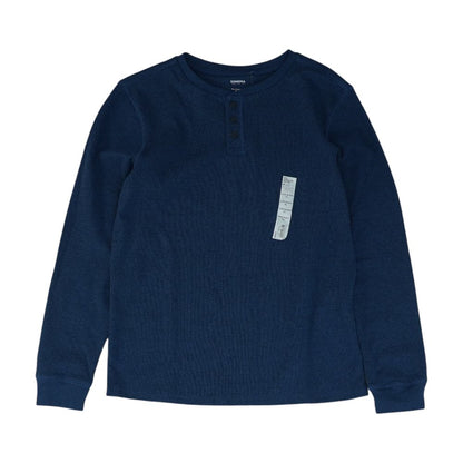 Blue Solid Henley T-Shirt