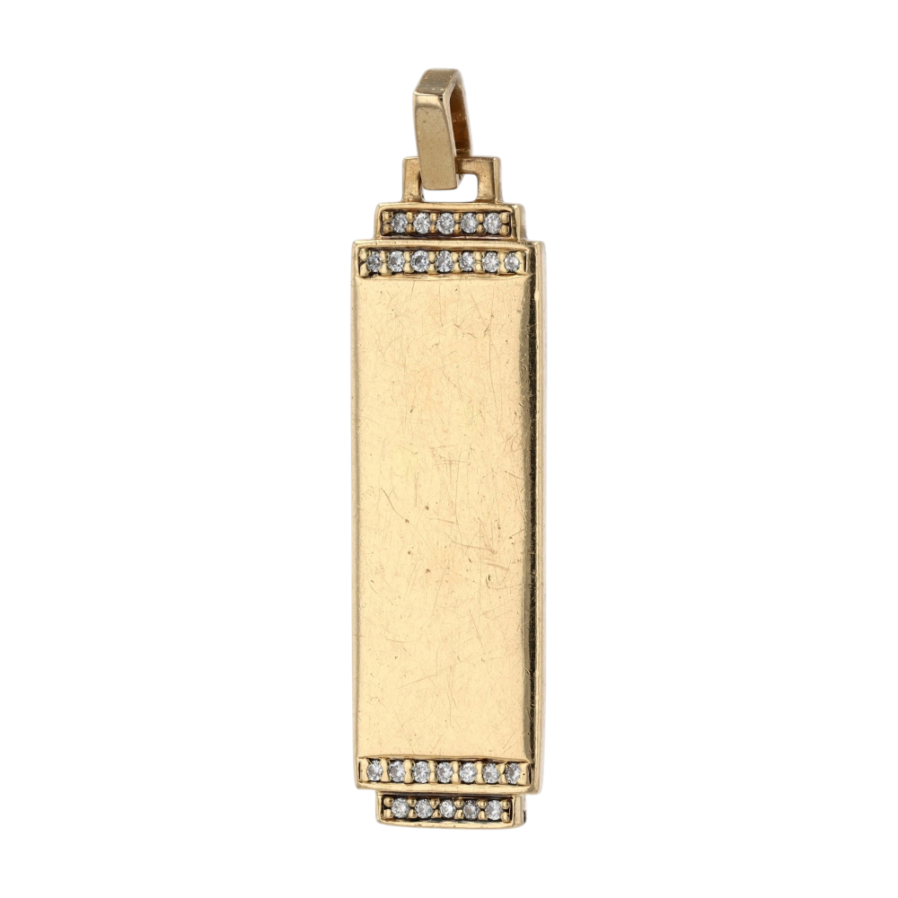 14K Yellow Gold Diamond Pendant