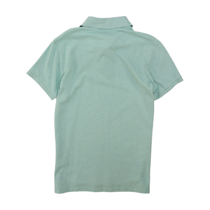 Blue Solid Short Sleeve Polo