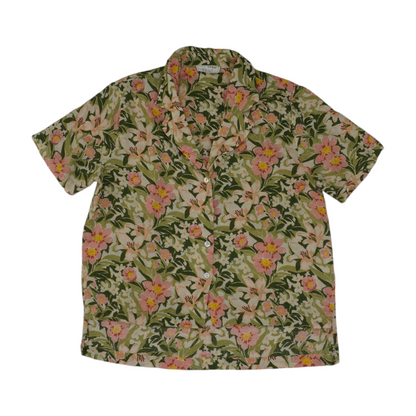 Green Floral Button Down