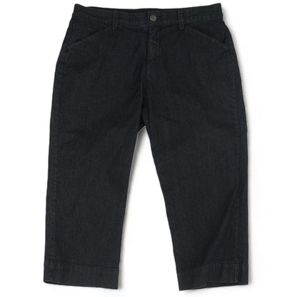 Navy Solid Capri Relaxed Jeans