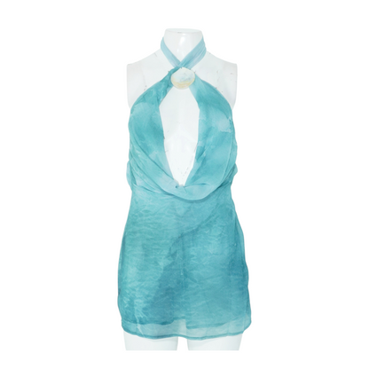 Blue Tie-Dye Mini Dress