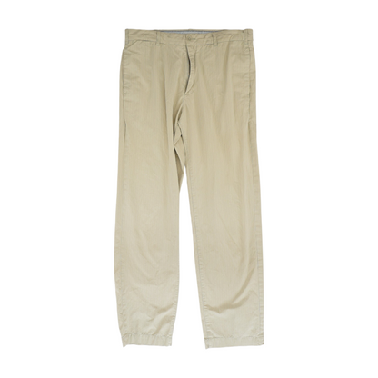 Beige Striped Regular Pants