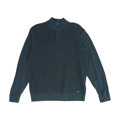 Gray Solid 1/4 Zip Sweater