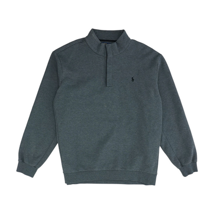 Gray Solid 1/4 Zip Pullover