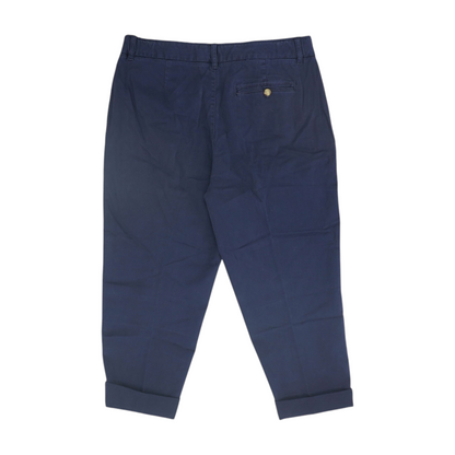 Navy Solid Capris