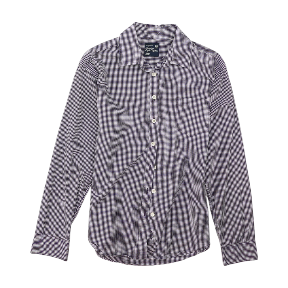 Purple Check Button Down