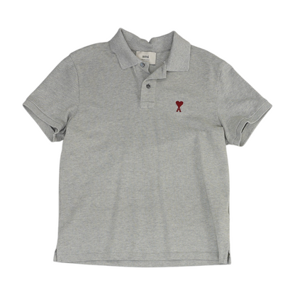 Gray Solid Short Sleeve Polo
