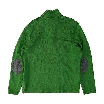 Green Solid 1/4 Zip Sweater