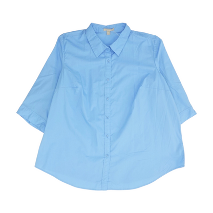 Blue Plus Size Button Down
