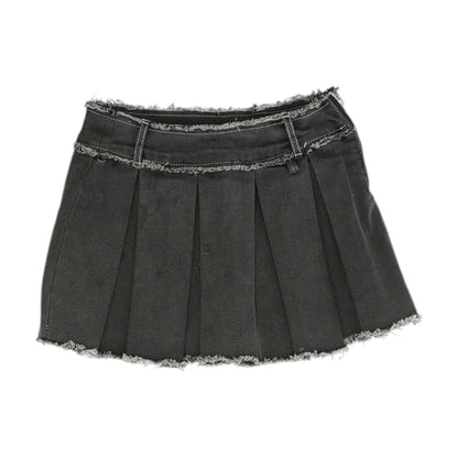 Black Solid Skort