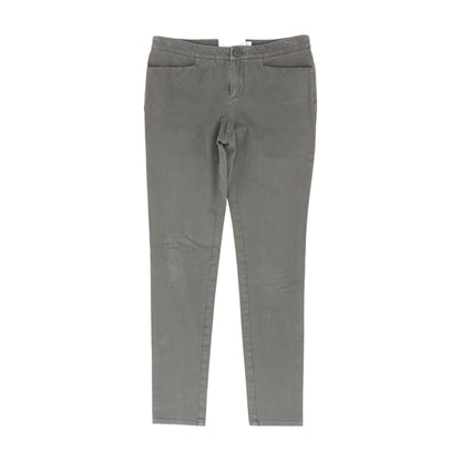 Gray Solid Five Pocket Pants