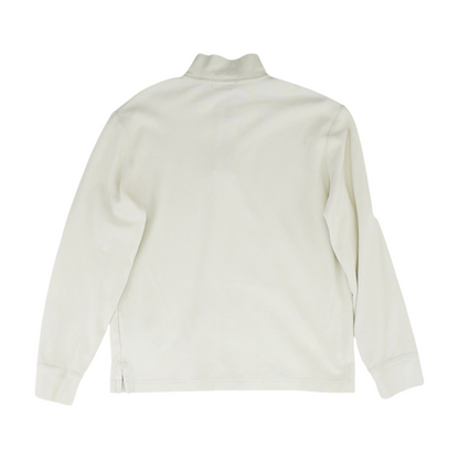Beige Solid 1/4 Zip Sweater