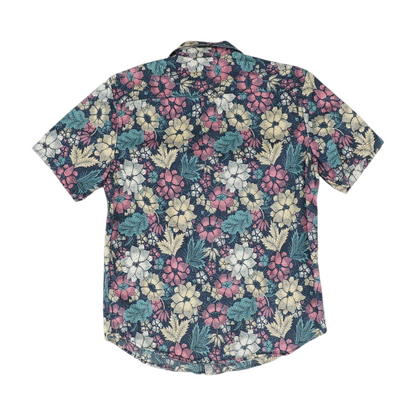 Navy Floral Short Sleeve Button Down