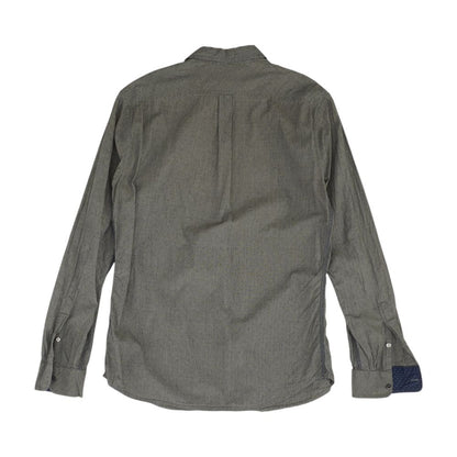 Gray Solid Long Sleeve Button Down