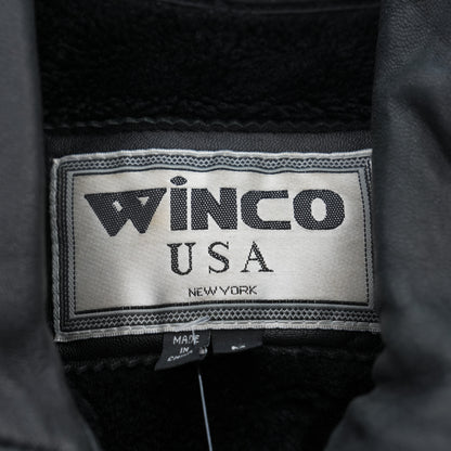 Vintage Black Faux Leather Coat
