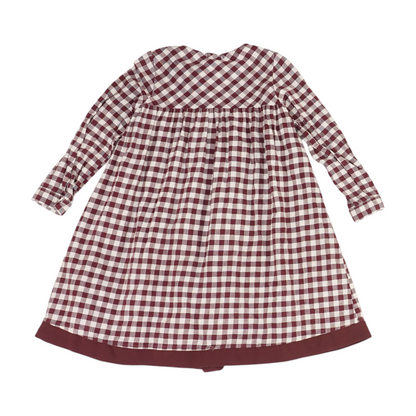 Burgundy Check Dress