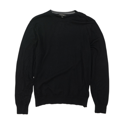 Black Solid Pullover Sweater