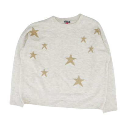 Beige Graphic Pullover Sweater