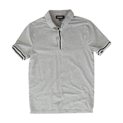 Gray Solid Short Sleeve Polo