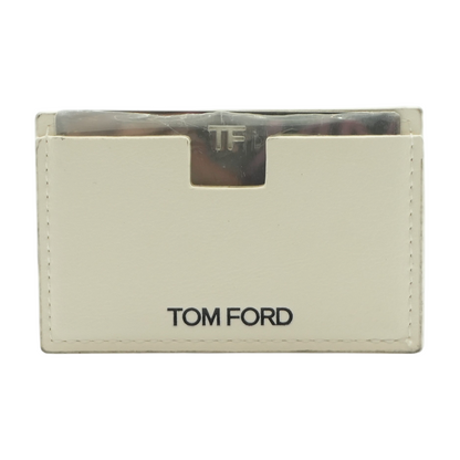 White Leather Compact Pocket Mirror