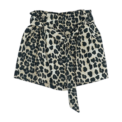 Tan Animal Print Knit Shorts
