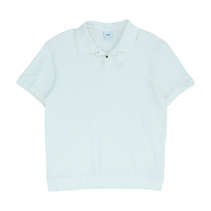 Ivory Solid Short Sleeve Polo