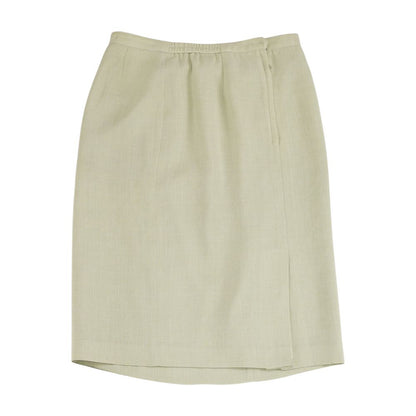 Green Solid Midi Skirt