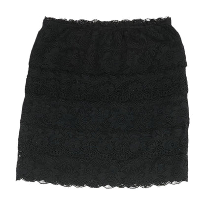 Black Solid Mini Skirt