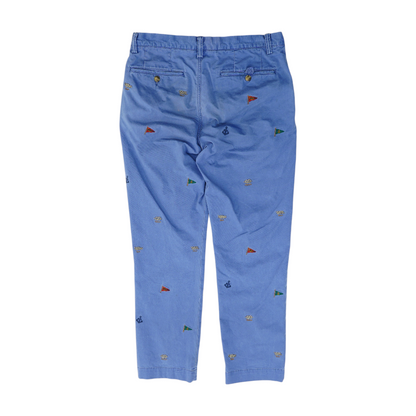 Blue Graphic Straight Pants