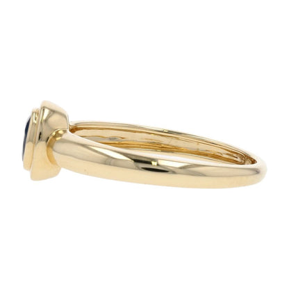3/8 Ct 14K Gold Bezel Set Oval Sapphire Stackable Ring