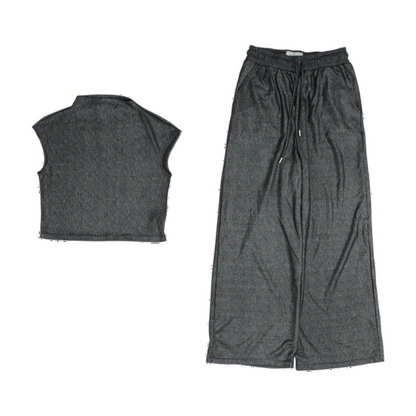 Black Solid Pant Set