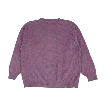 Purple Solid Pullover Sweater