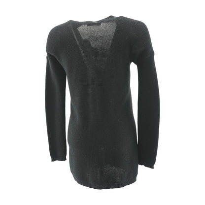Black Solid Cardigan Sweater