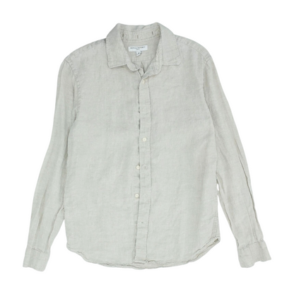 Gray Solid Long Sleeve Button Down