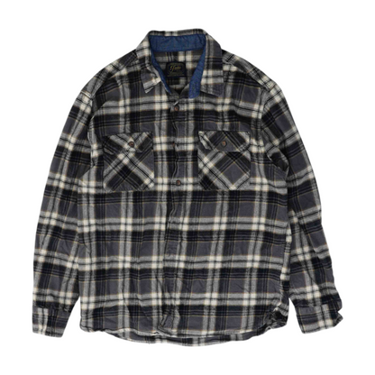 Gray Plaid Flannel Button Down