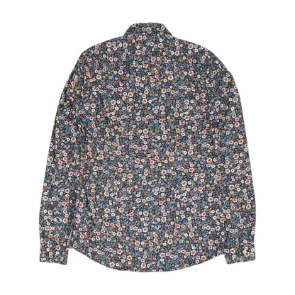 Blue Floral Long Sleeve Button Down