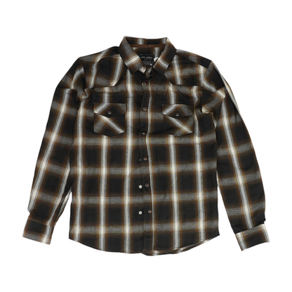 Brown Plaid Long Sleeve Button Down